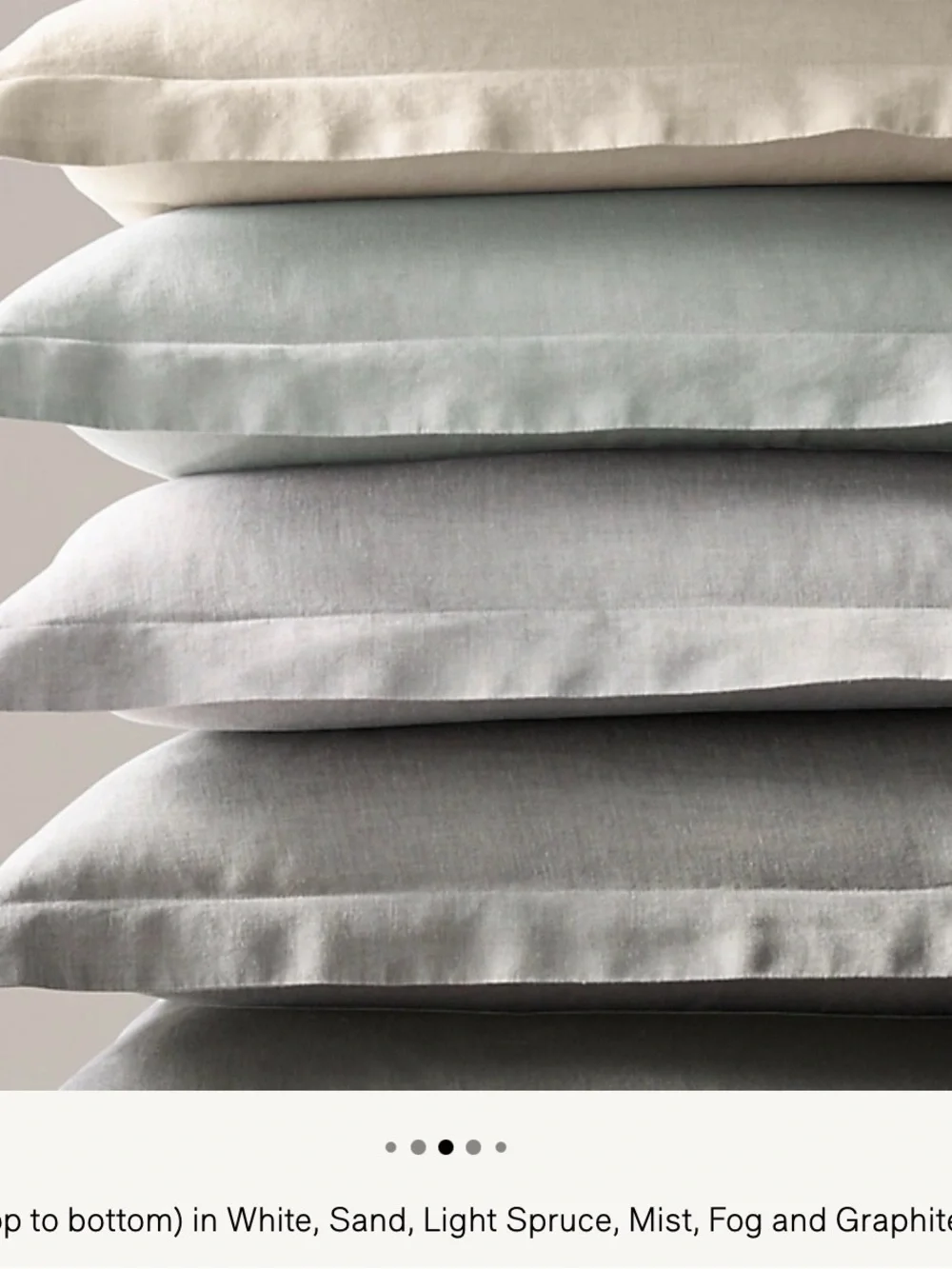 Restoration Hardware Stonewashed Belgian Linen King Lounger Shams(2) Dark Gray